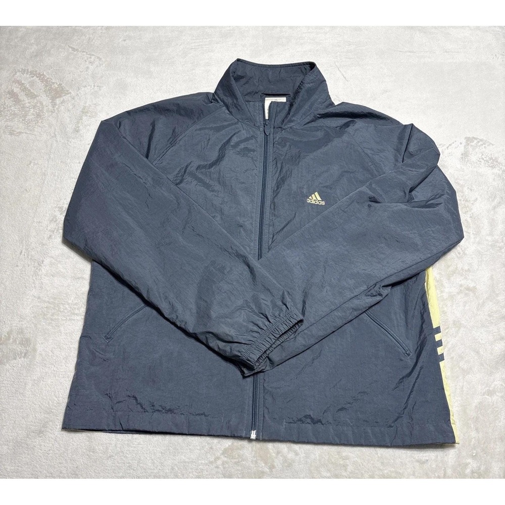 Vintage Adidas Windbreaker Mens Size Large Gray Blue ClimaShell Jacket